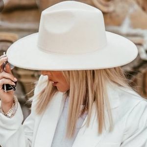 Women's Ecru Western Felted Fedora Adjustable